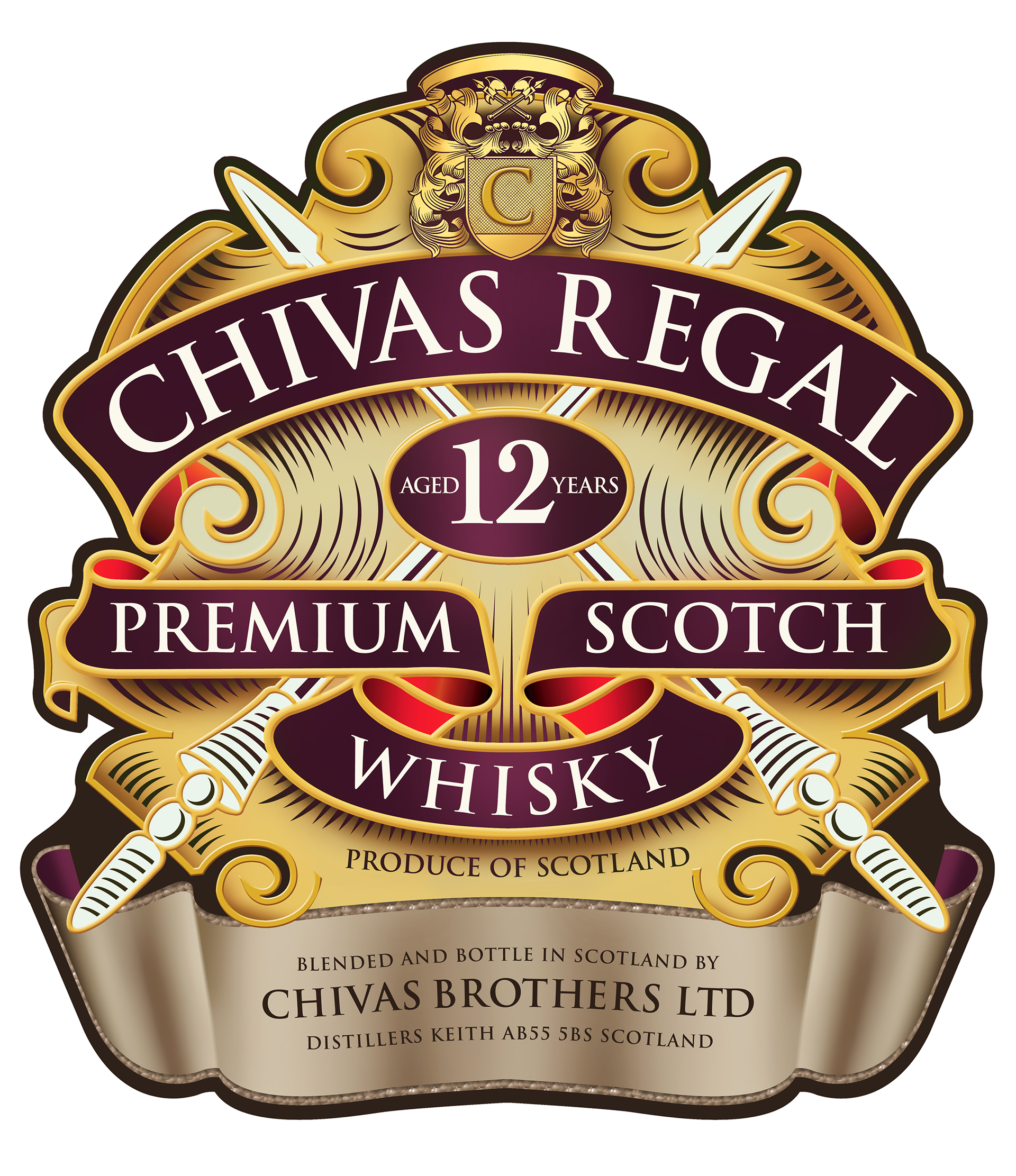 Лейбл самая. Chivas Regal 12 этикетка. Чивас Ригал лого. Наклейка на виски. Этикетка элитного виски.