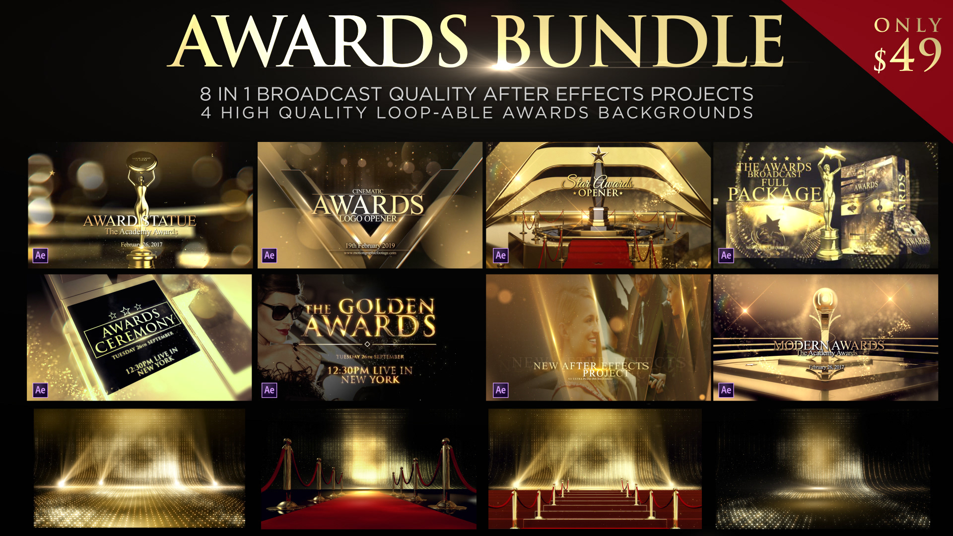 Broadcast only. Awards show Broadcast. Awards package. Грэмми фон. Awards show Broadcast AEP.