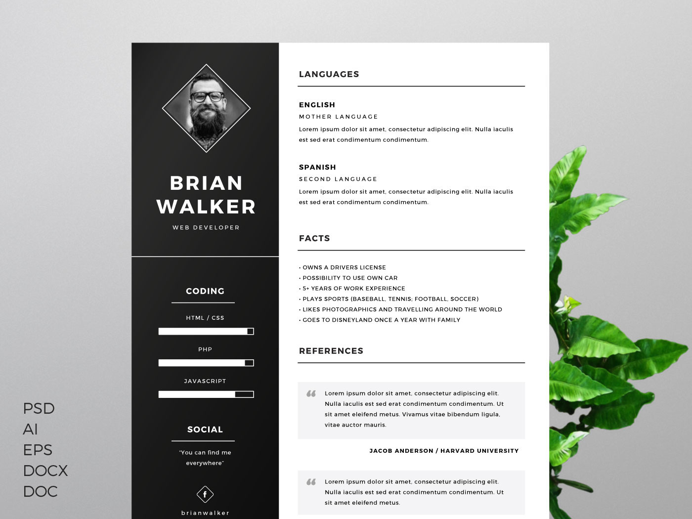 Free Cv Resume Templates Psd Free