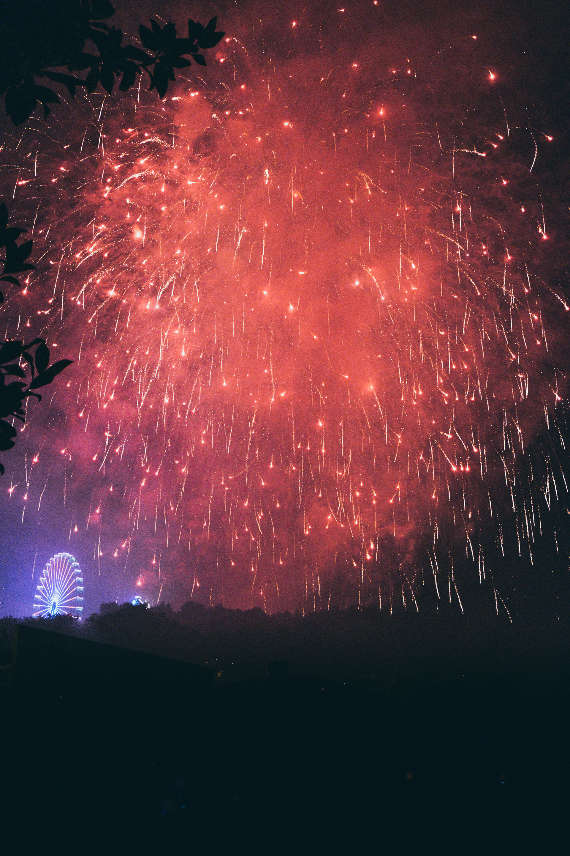 ferris wheel and fireworks
