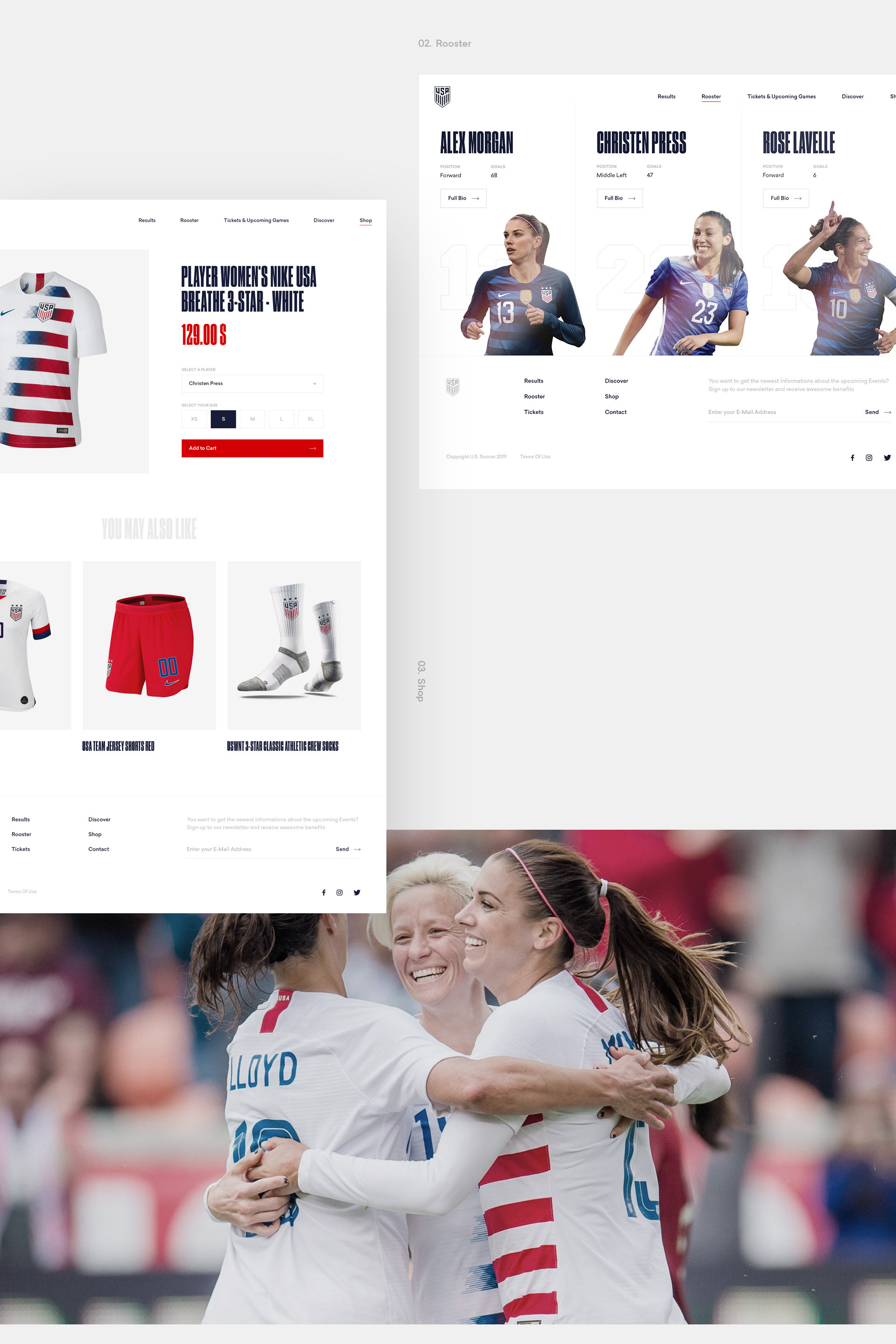 U.S. Women's National Soccer Team Web Design Concept