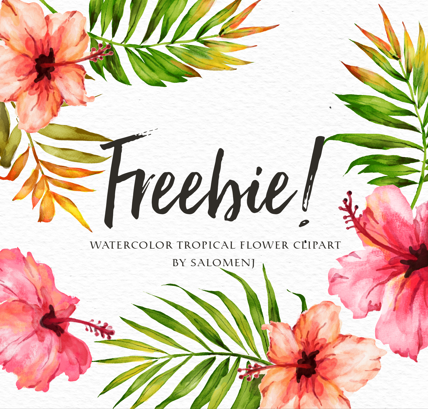 Freebie-Watercolor Tropical Flower On Behance