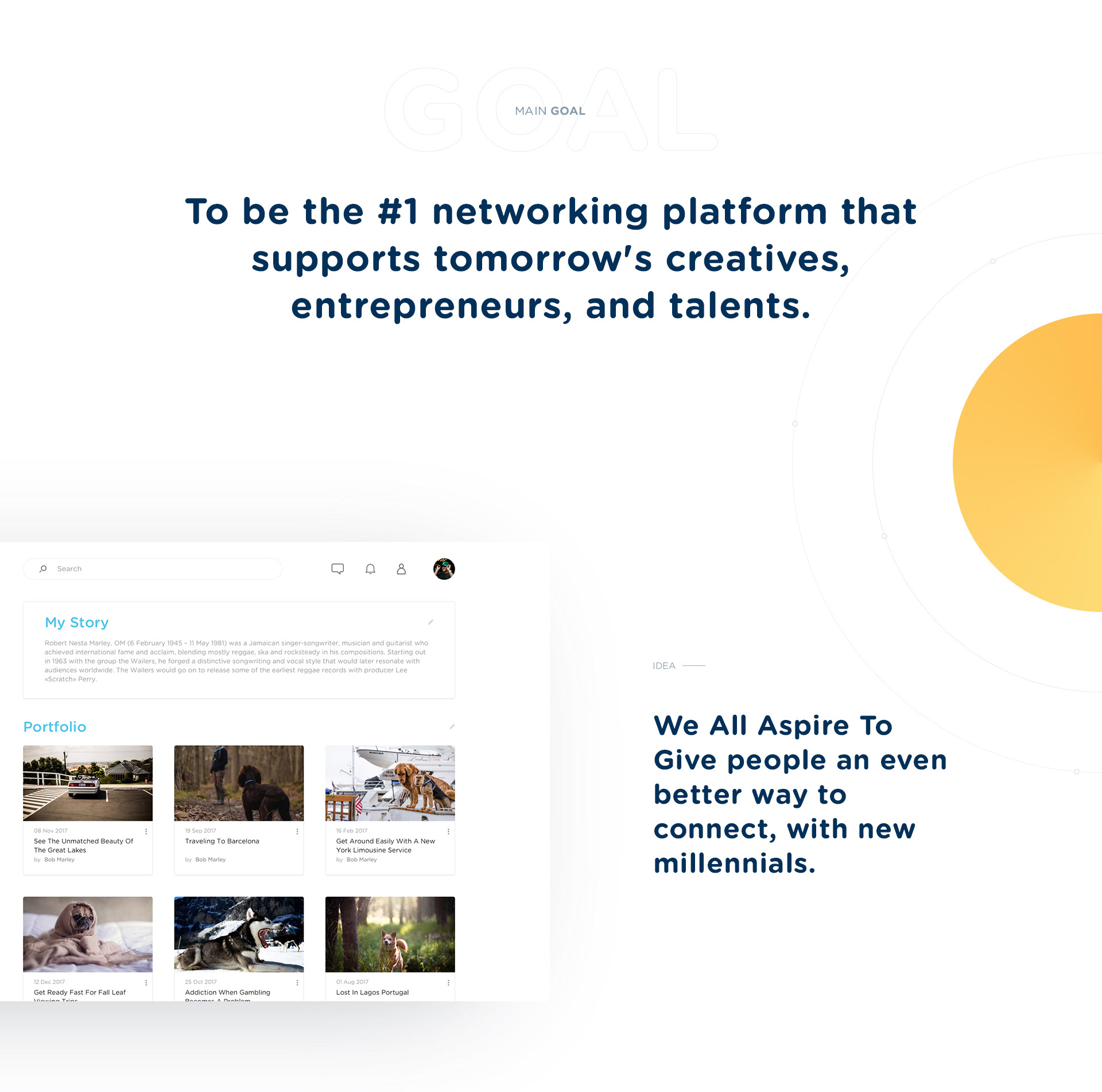 Web Design and UI/UX of Millennials, a social portal