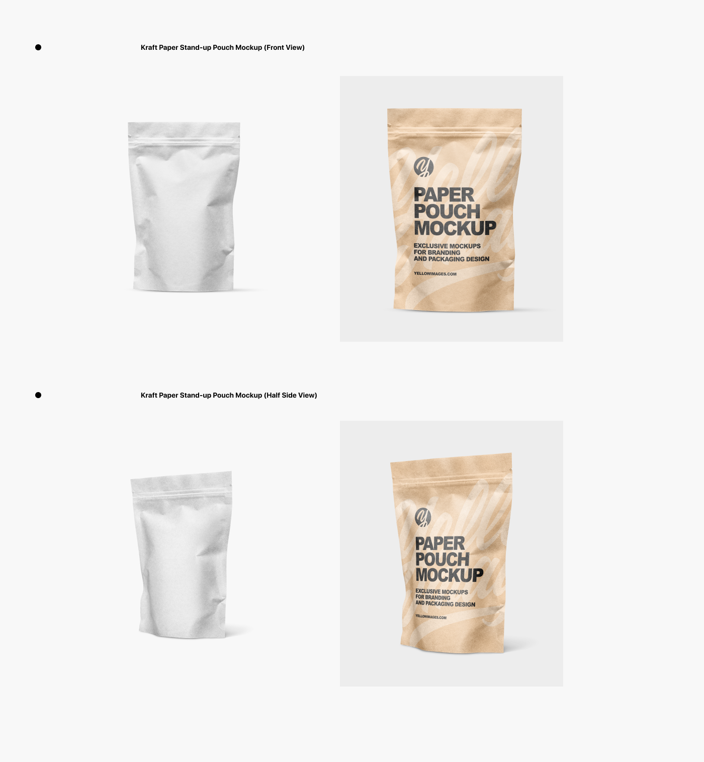 Download Kraft Paper Stand Up Pouches Mockups On Behance Yellowimages Mockups