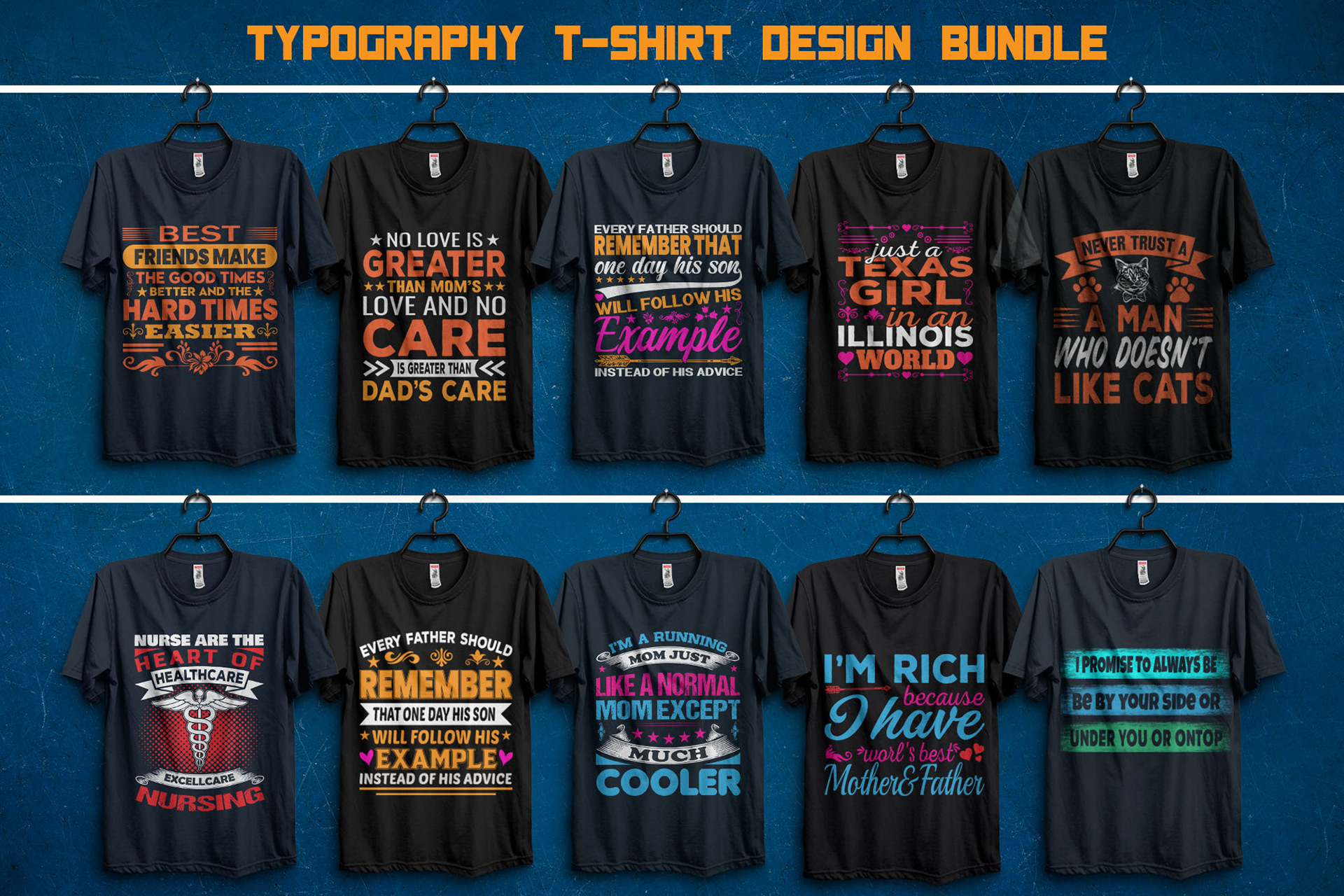 Typography T-Shirt Design Bundle 9