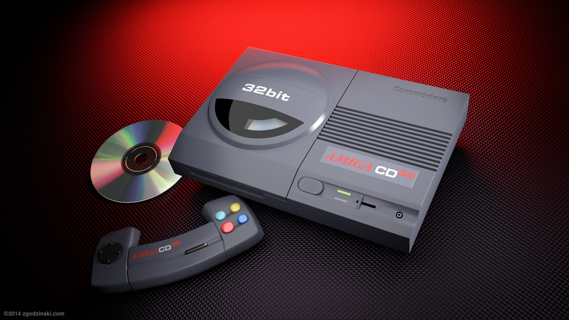 Commodore Amiga CD32 product shot recreated in 3d