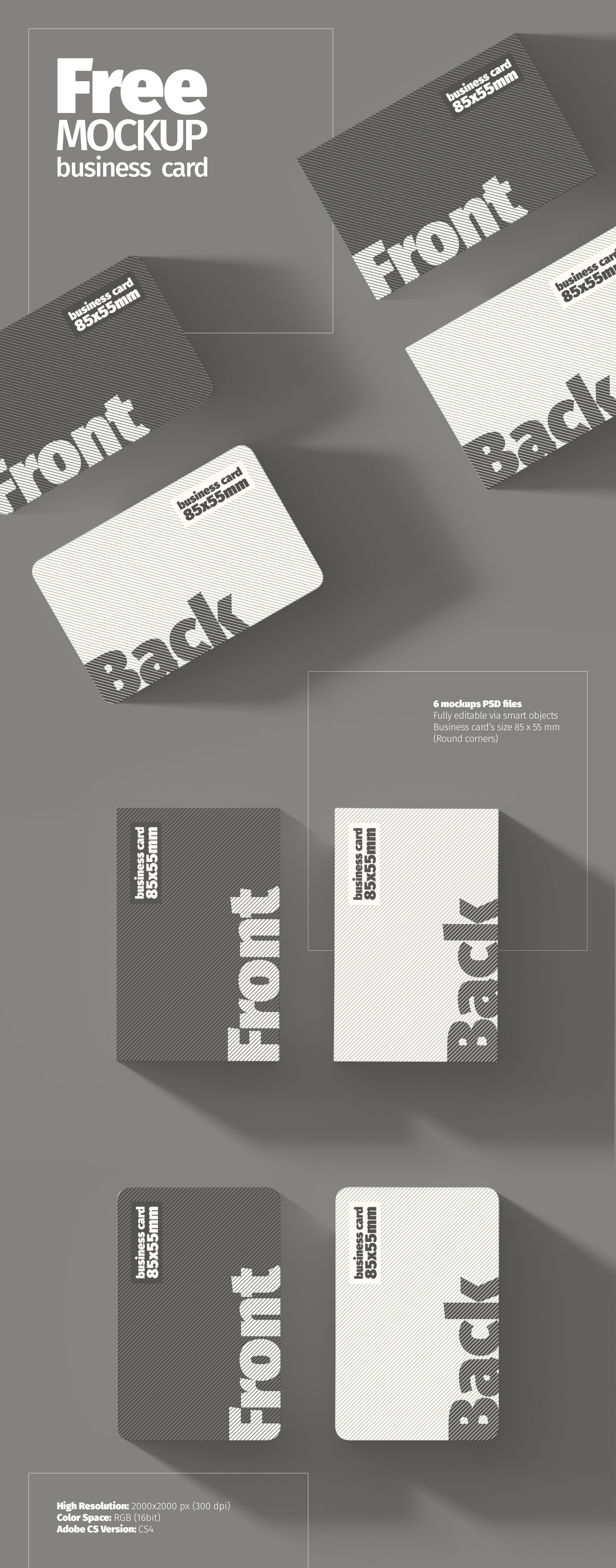 Download Free Mockup Business Card 85x55mm On Behance