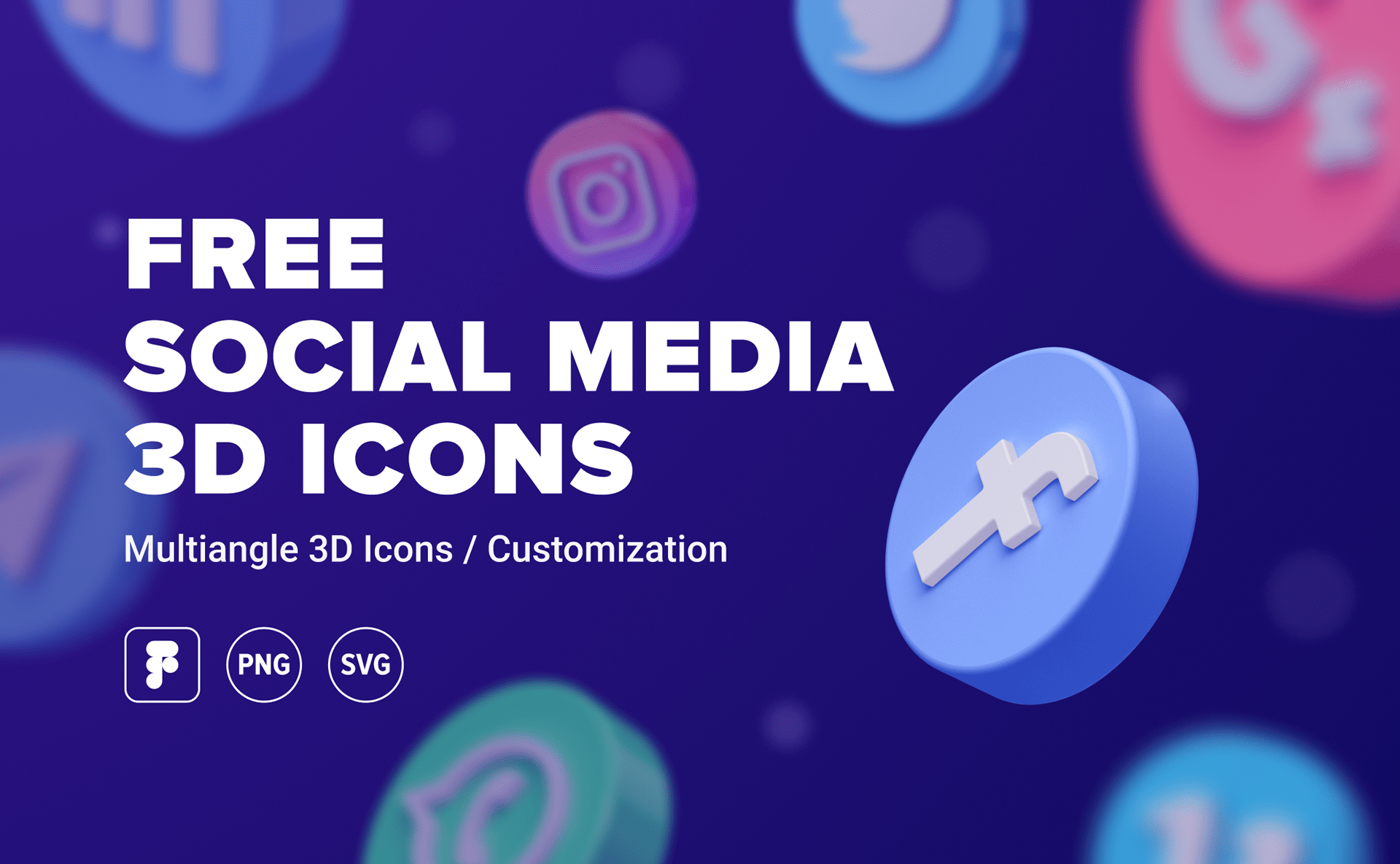 3d social media icons