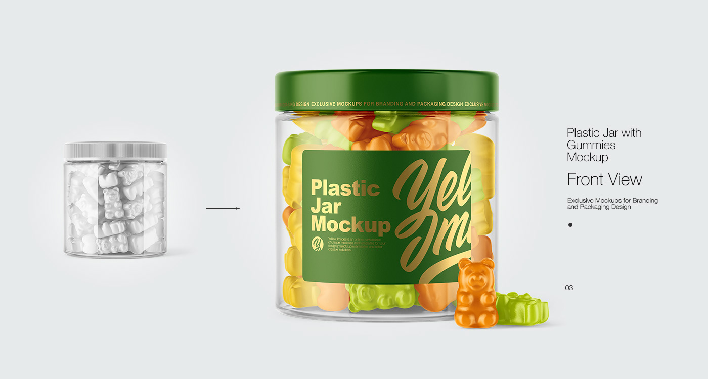Download 6 Plastic Jar With Gummies Mockups On Behance