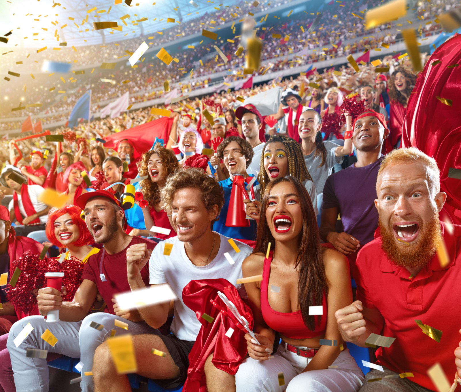 Fans in the stadium on Behance