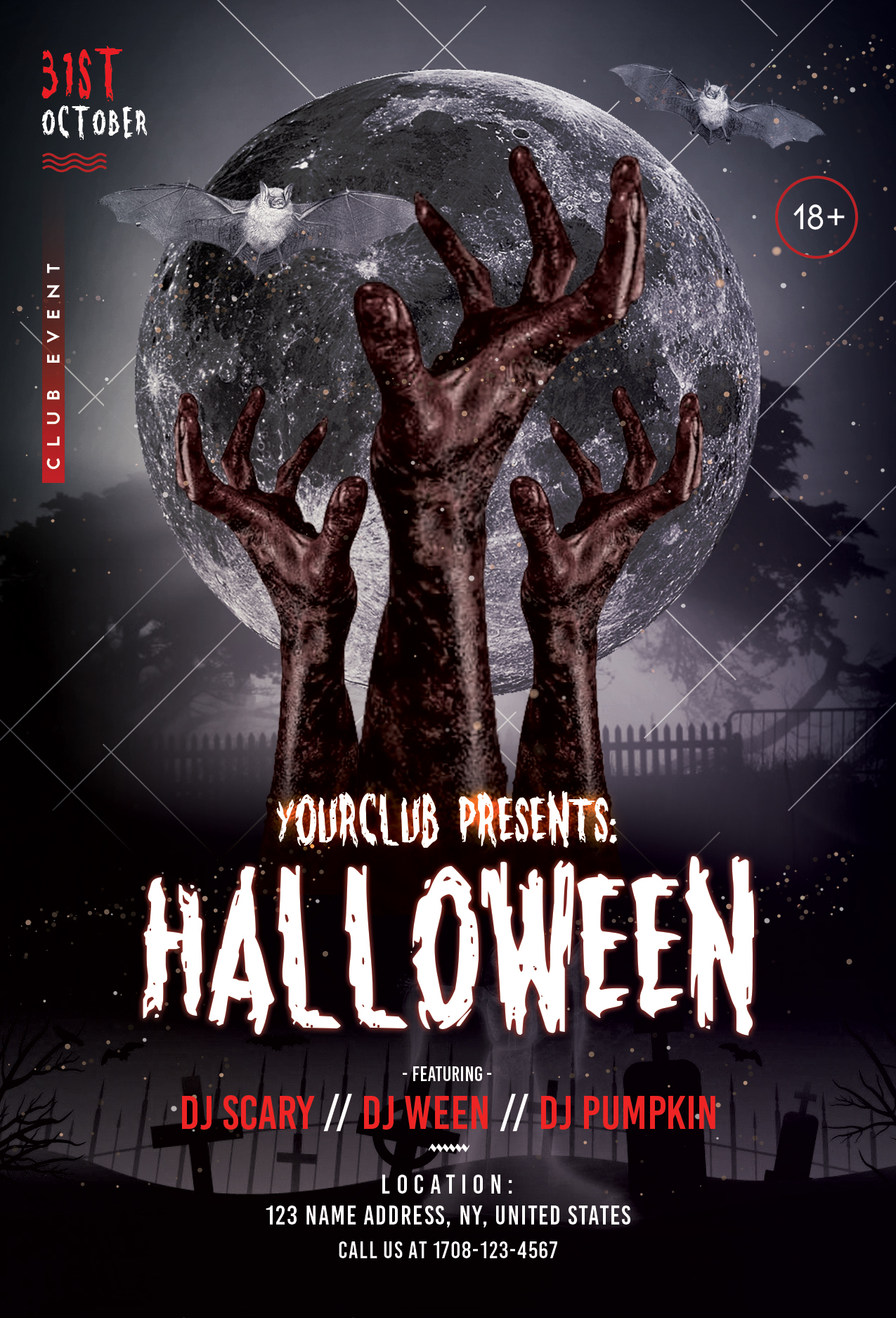 halloween party flyer design