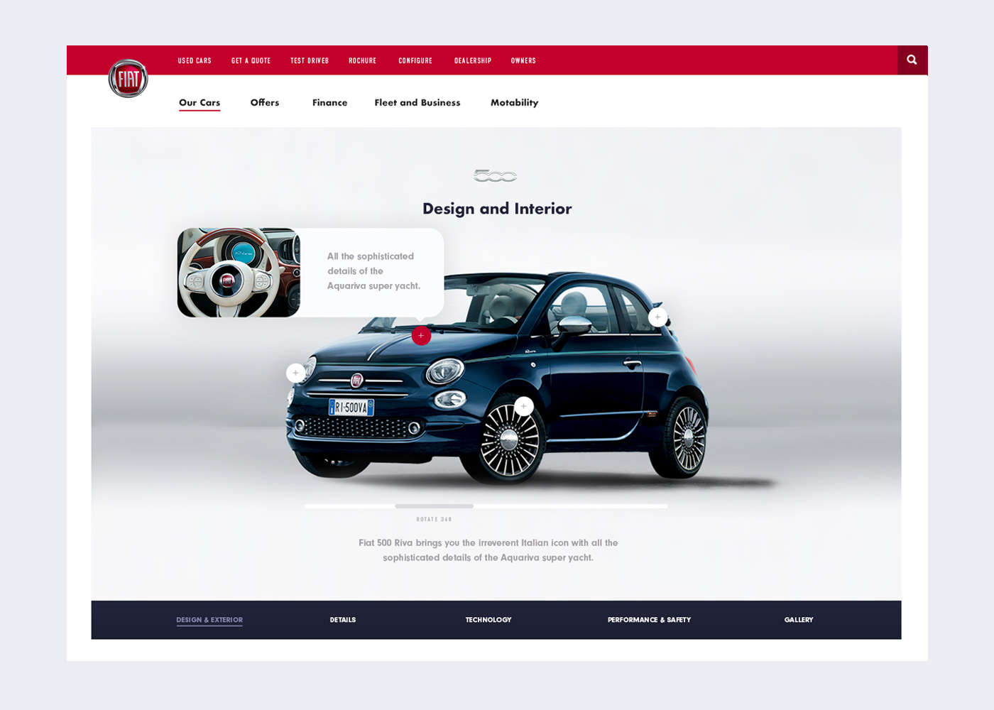 Fiat 500 Riva Promo Website Behance