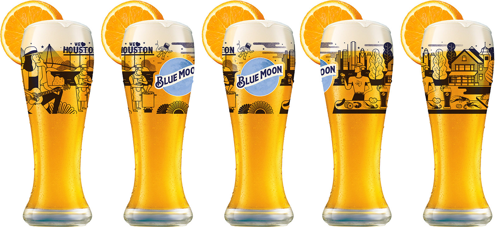 blue moon blue moon beer millers coors brewery poster Mural Glassware Desig...