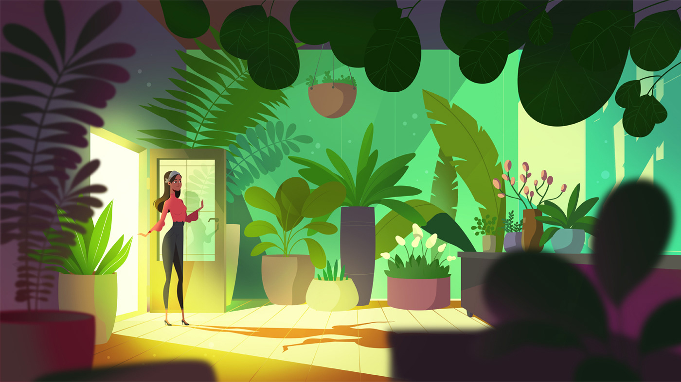Plant shop styleframes for animation on Behance
