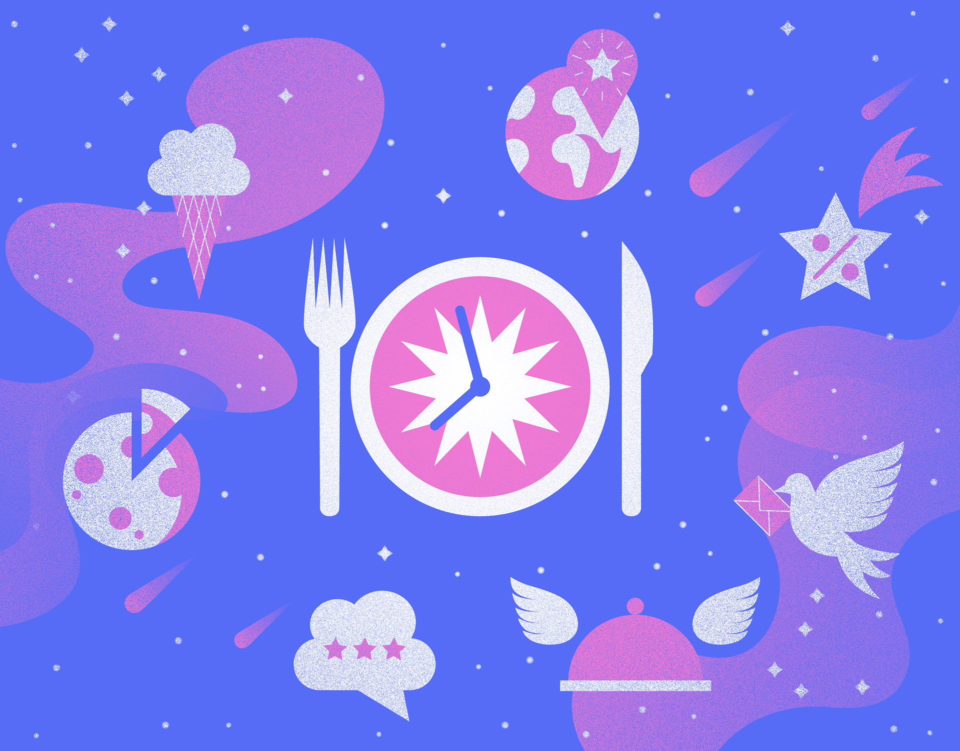 Space Café. Animated Icon Set Design.