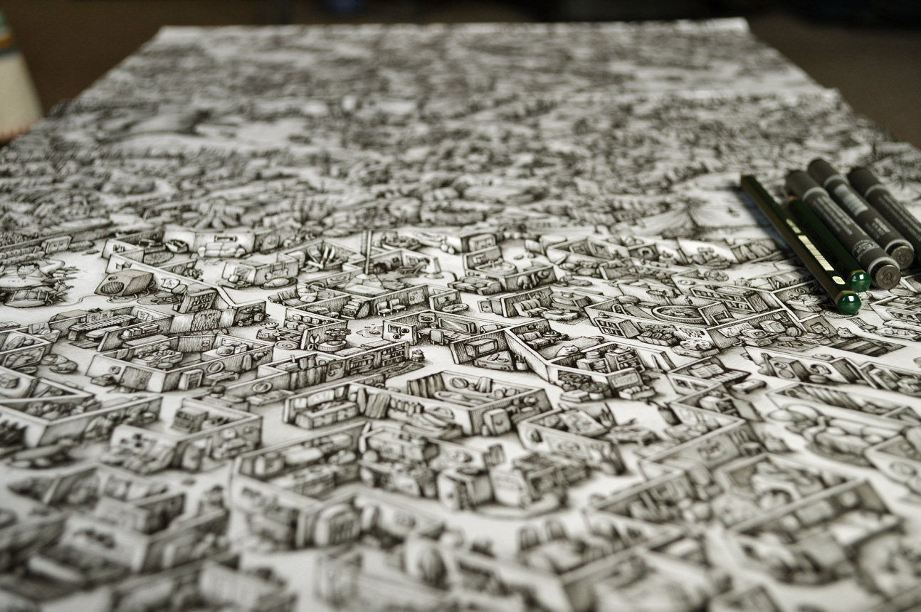 Ink Maze illustrations for Saatchi & Saatchi
