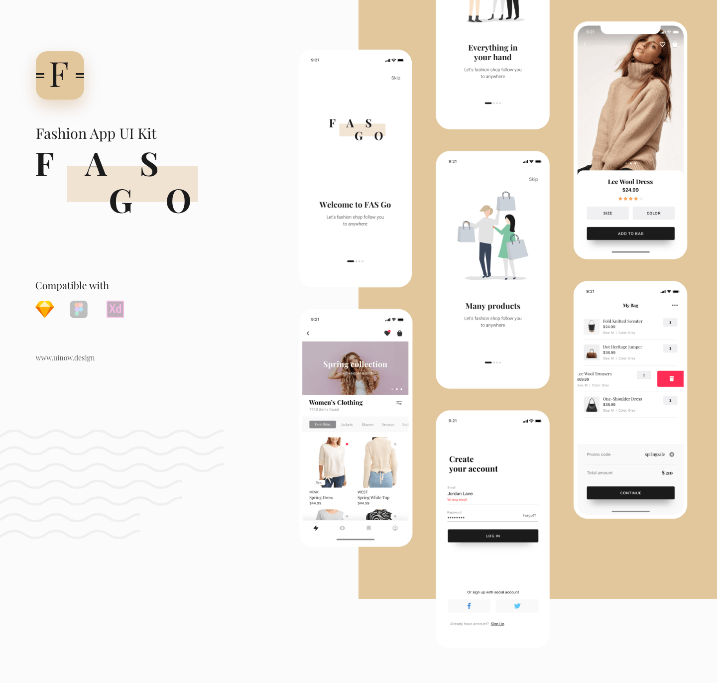 F A S G O - Fashion App UI Kit on Behance