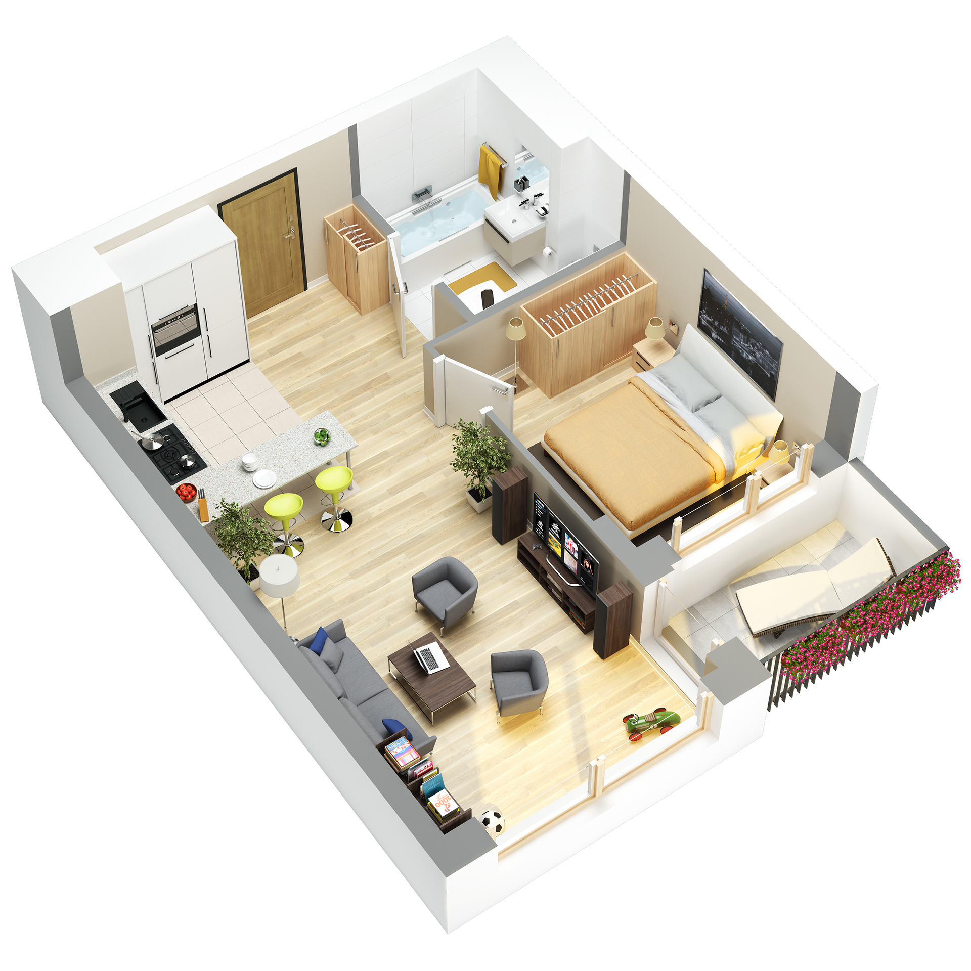 Two bedroom flat. Планировка студия 28м 28 кв. Floorplan 3d проекты. 3d планировка студии 820x820. Планировка студии 28м.