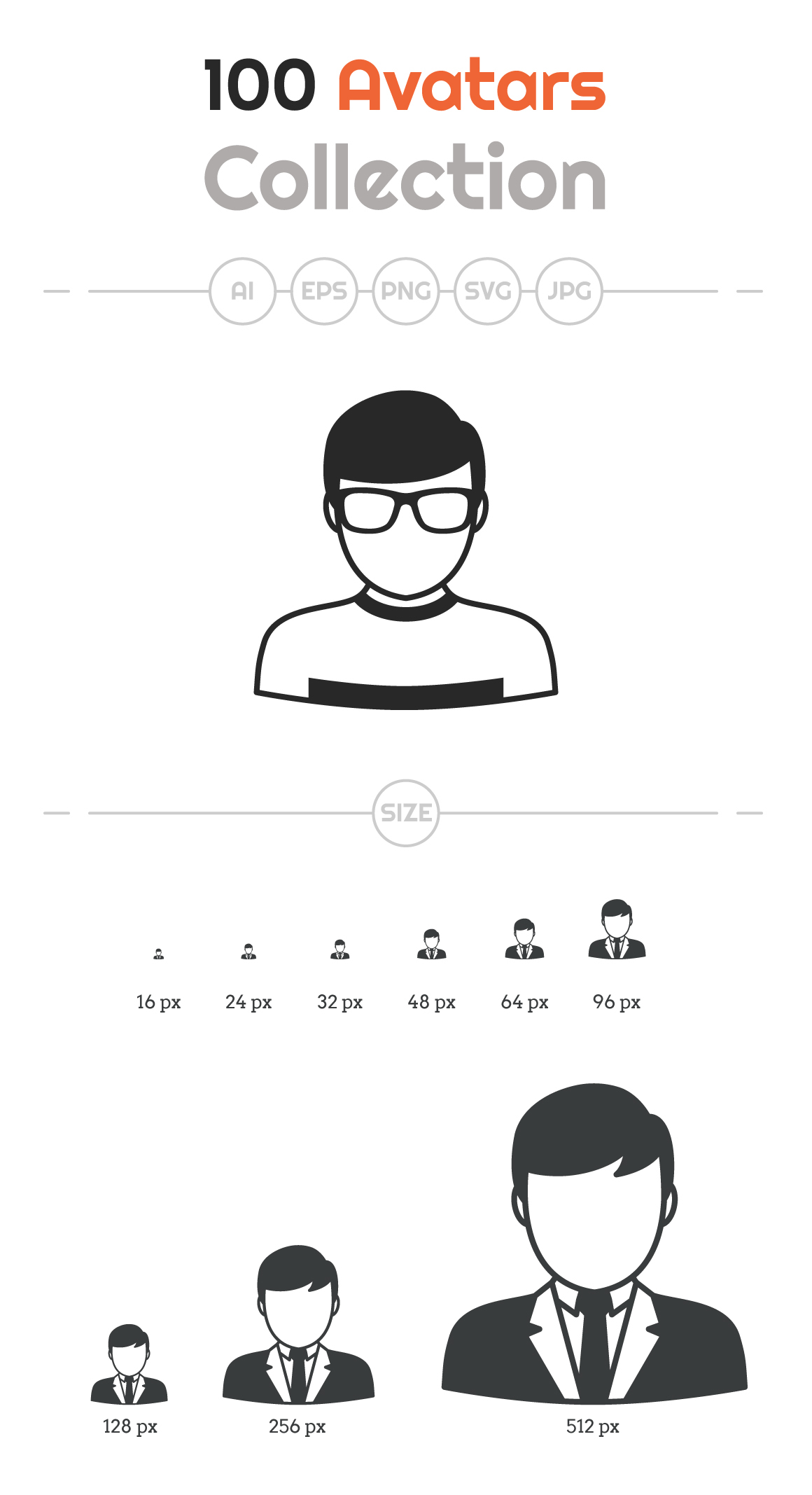 Flat avatars icons on Behance