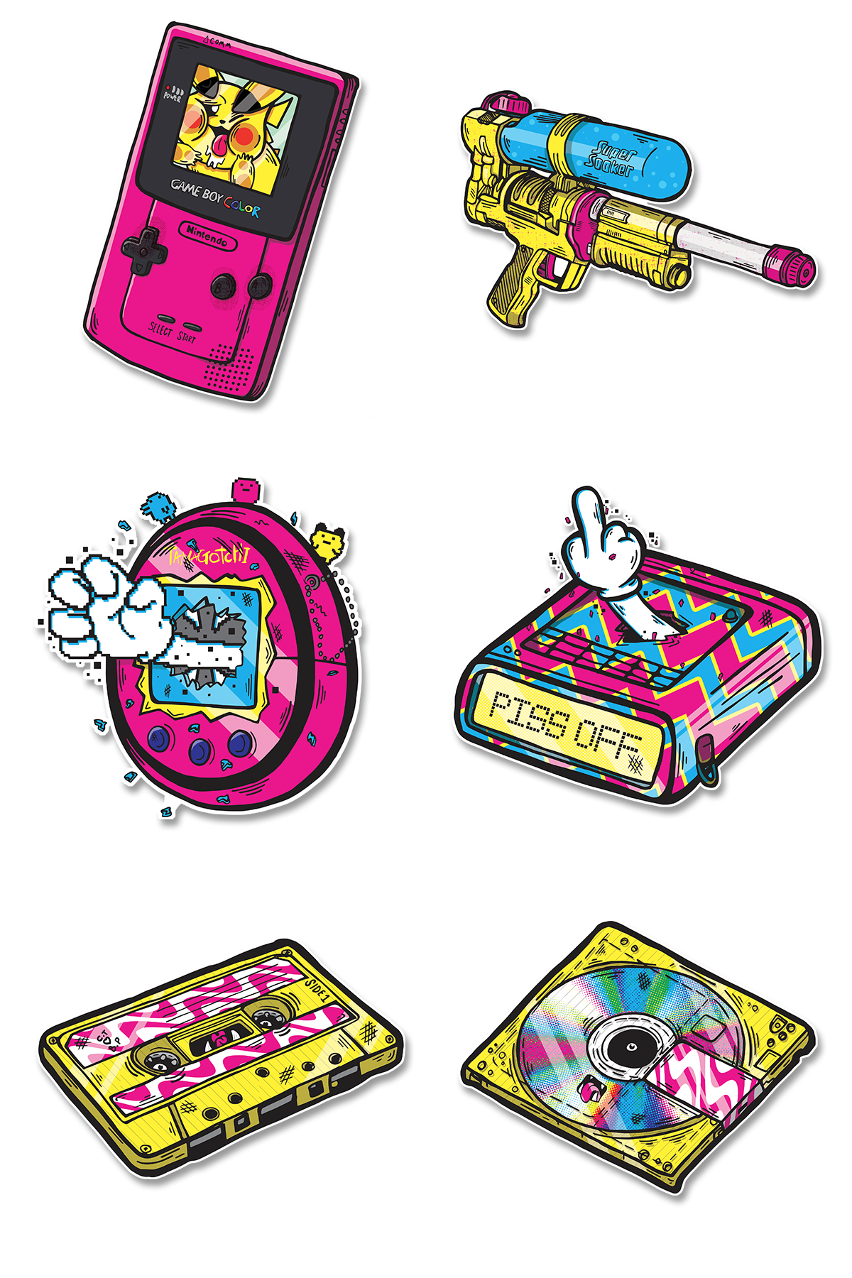 90's Gadgets Sticker Pack :: Behance