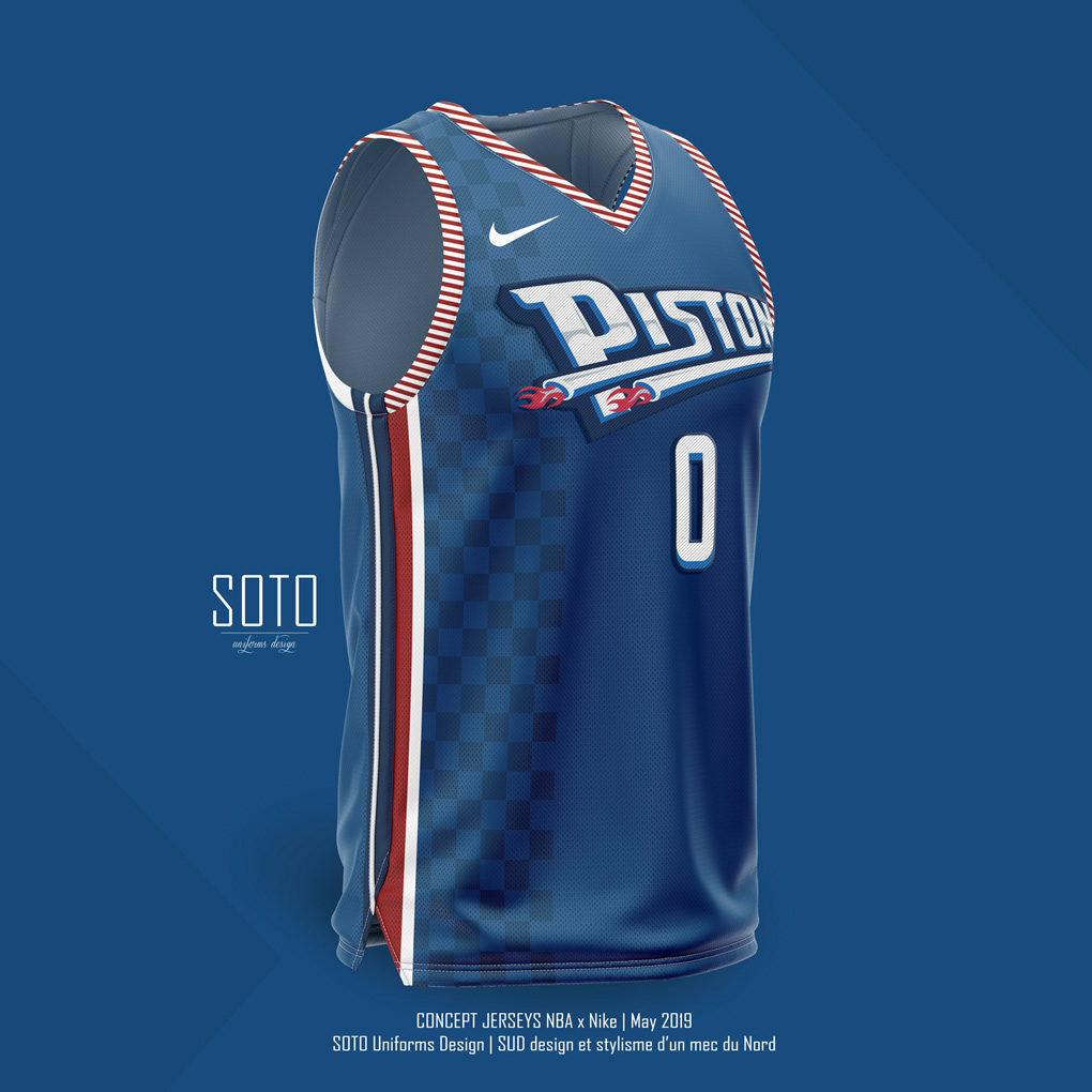 Detroit PISTONS Nike NBA jersey by SOTO Uniforms Design on Behance