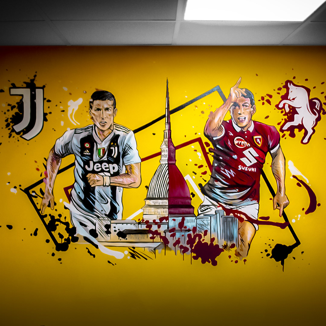 Mural Derby Torino fc vs Juventus on Behance