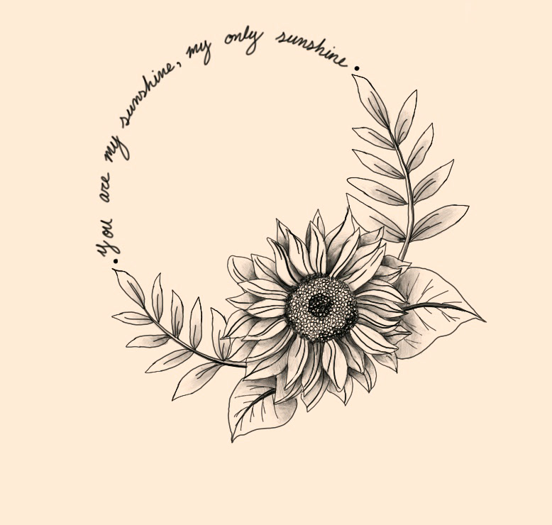 Sunflower ink work for a watercolor tattoo design  rTattooDesigns