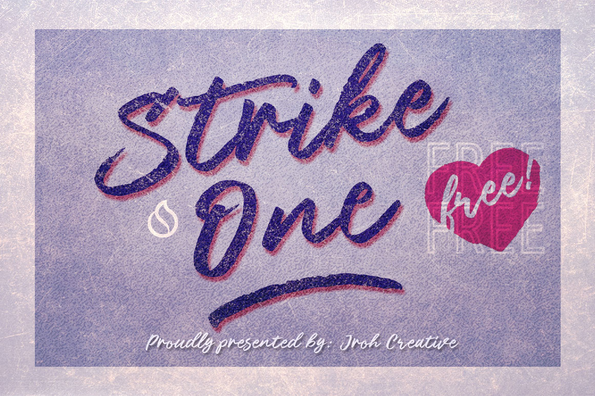 Шрифт страйк. Strike font. First script