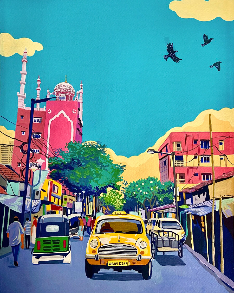 Poylaamo, Hand Painted Scenery/Old Kolkata Calcutta Painting/Tana  Rikshaw/Esplanade Painting Framed Art for Living Room, Home Decor, Bedroom,  Office. Without Glass. Size 14X20 inches. : Amazon.in: Home & Kitchen