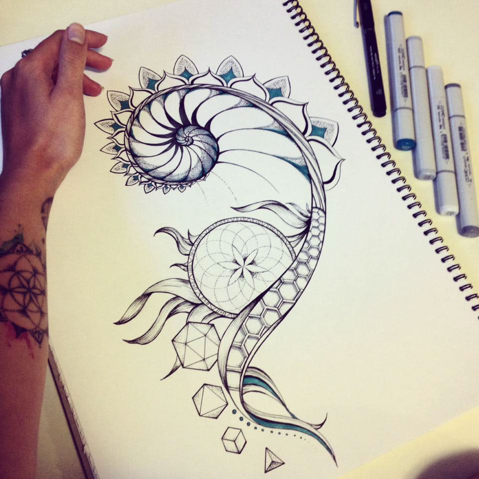 60 Fibonacci Tattoo Designs For Men  Spiral Ink Ideas