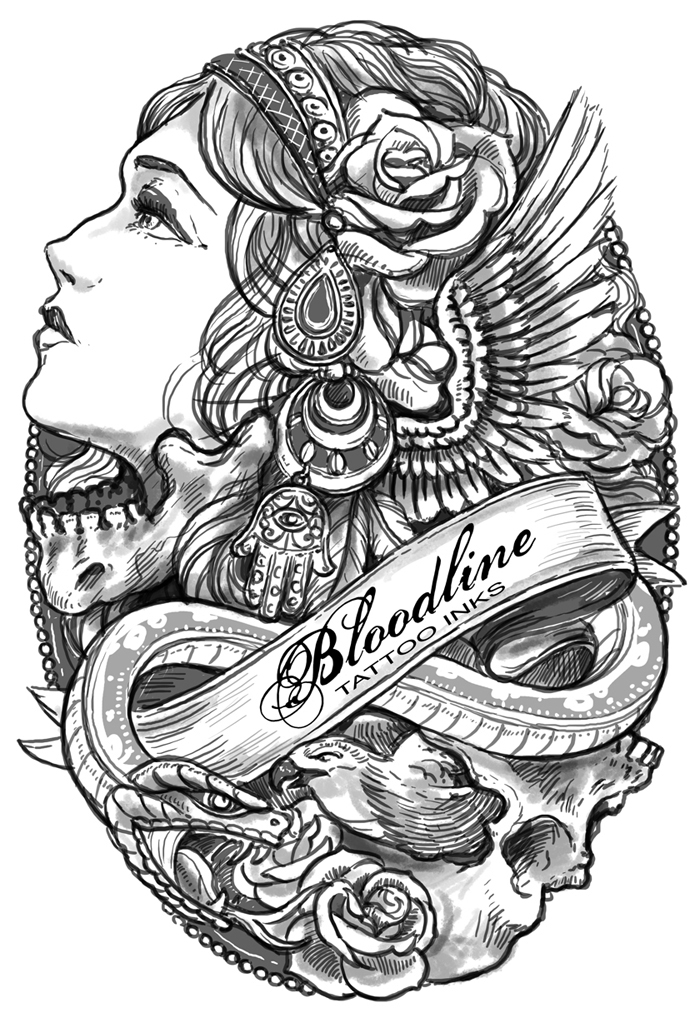 Shirt Design: Bloodline Tattoo Inks :: Behance