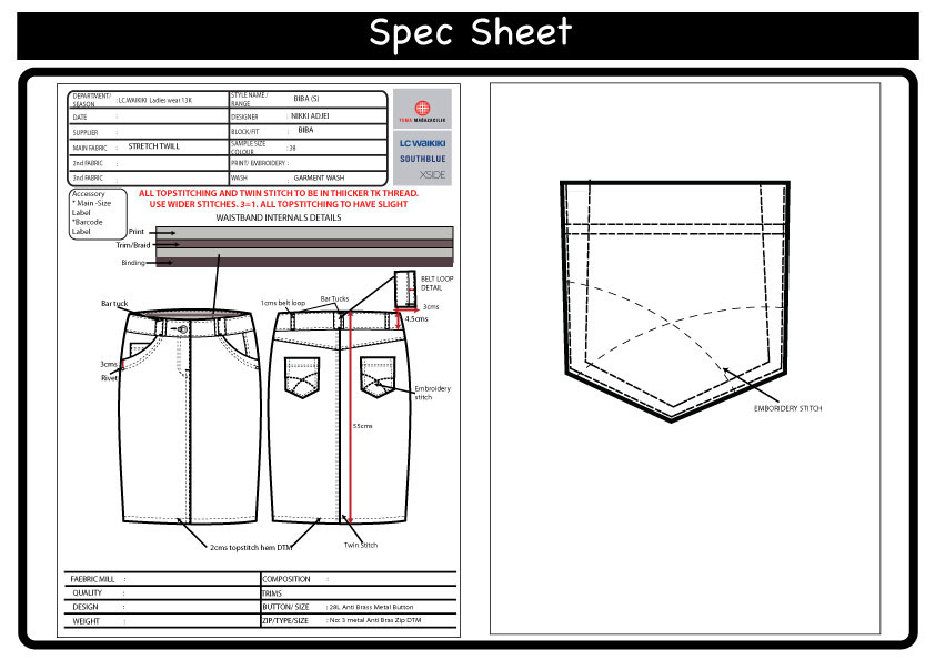 Spec Sheets on Behance