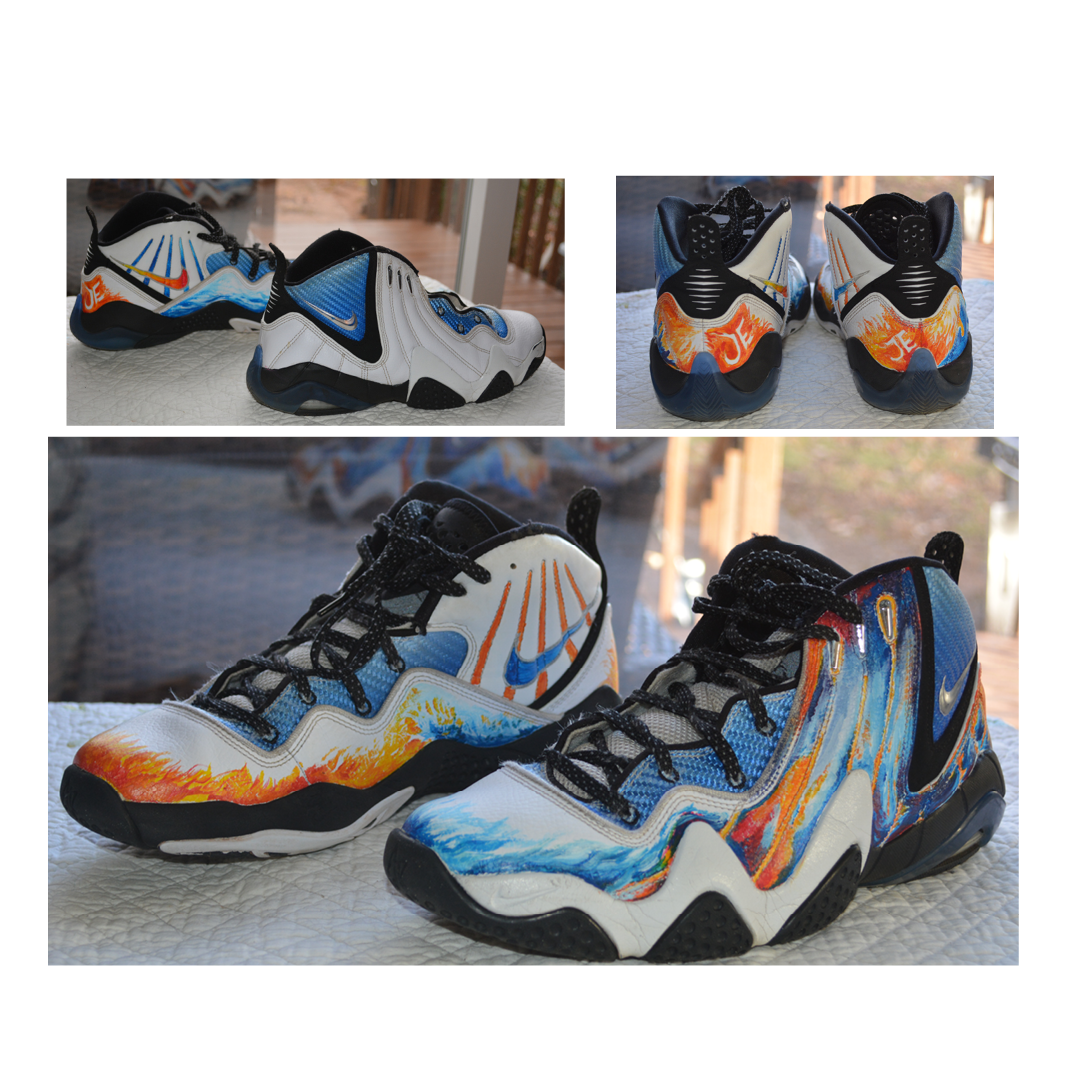 fire-water-ice custom painting on nike basketball shoes on Behance