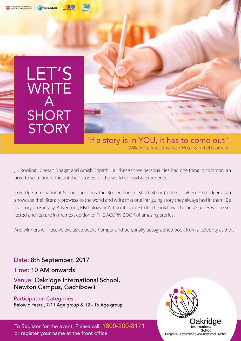 gaben Anden klasse trussel Short Story Writing Contest - Poster on Behance