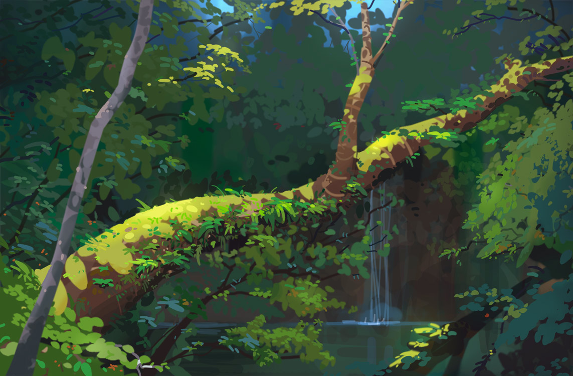 Free Vector | Blank jungle scene with liana and many trees