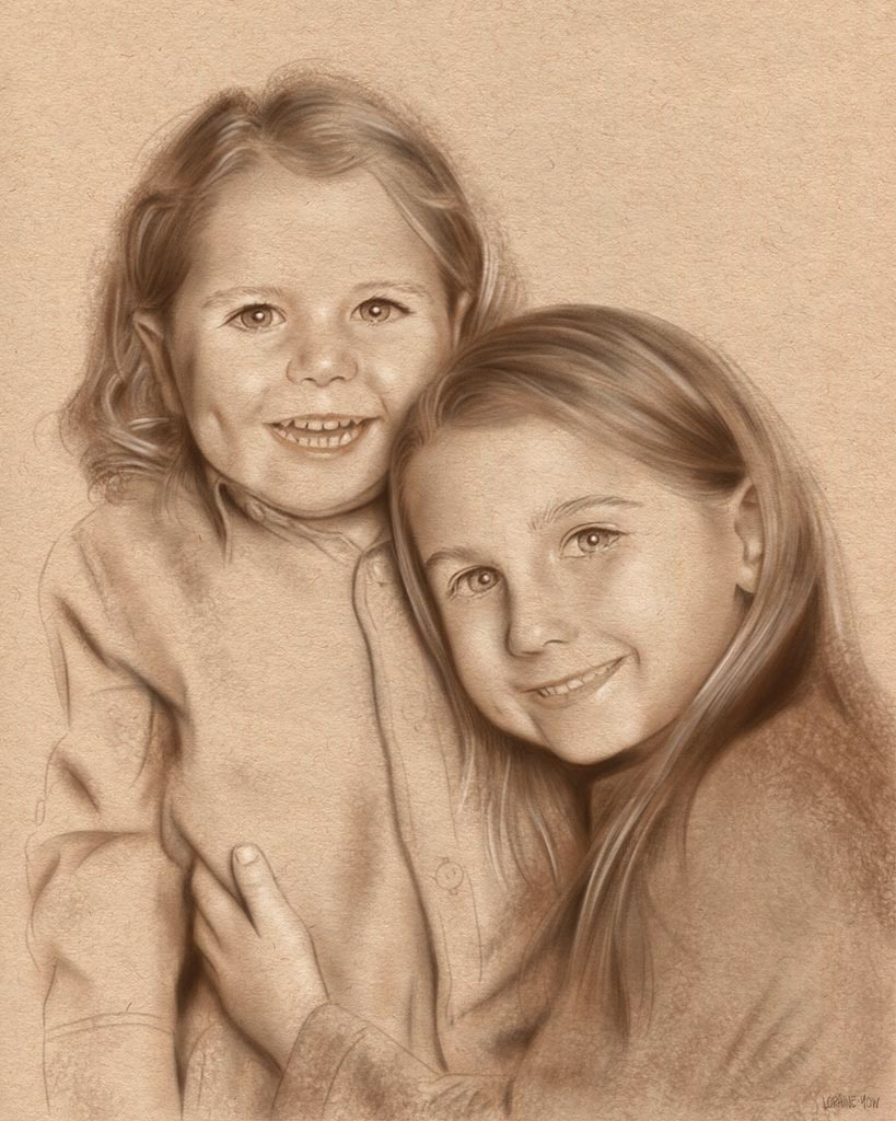 Buy Handmade Custom Pencil Color Sketch Family/Group Portrait Online at  Best Prices - Giftcart.com
