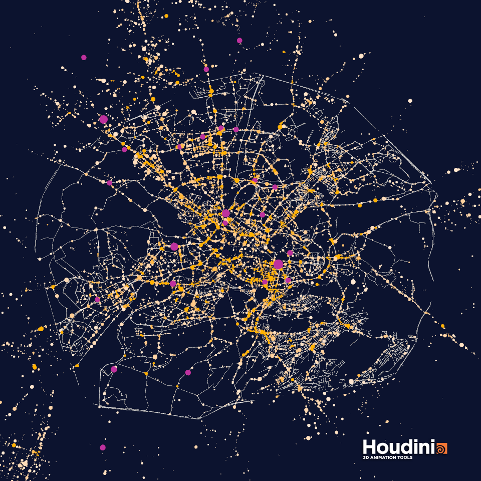 Data Viz data visualization houdini Procedural streets geohack generative