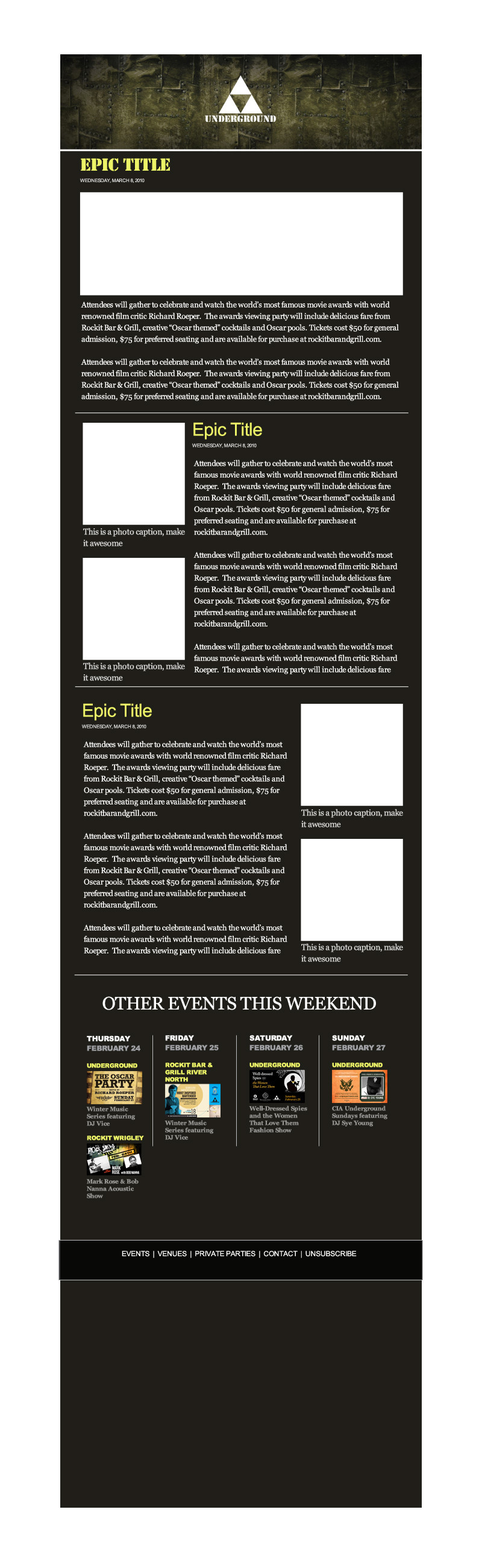 email template Email Blast Email Design Layout