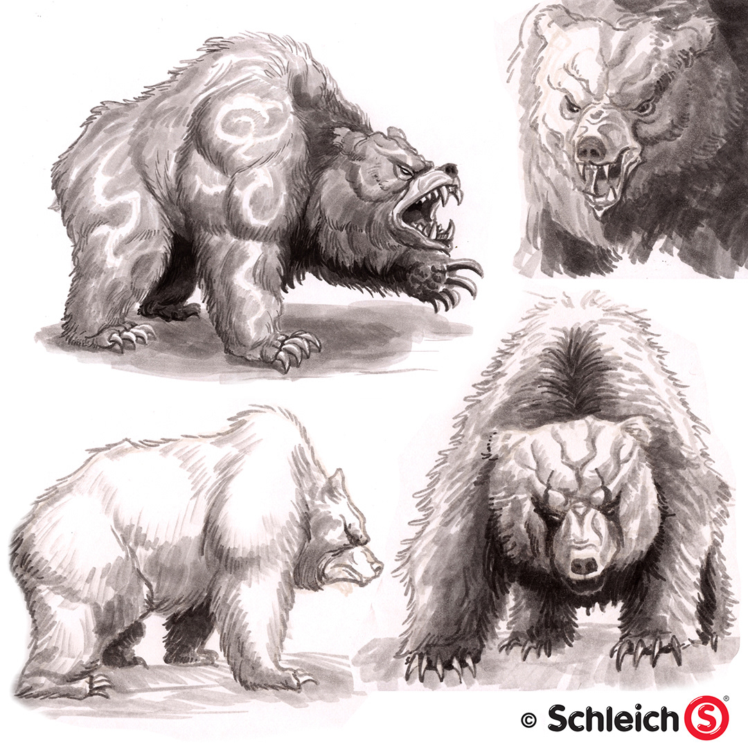 bear cavebear Schleich creature eldrador sculpting  3D Zbrush toy design  concept art