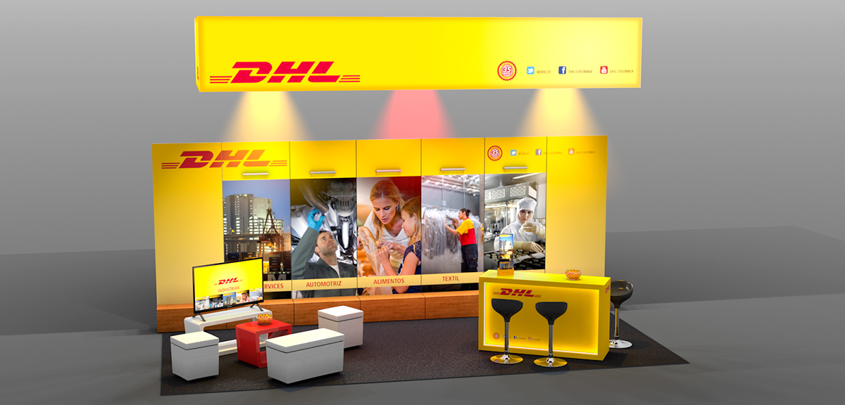 DHL Render Stand 3D design