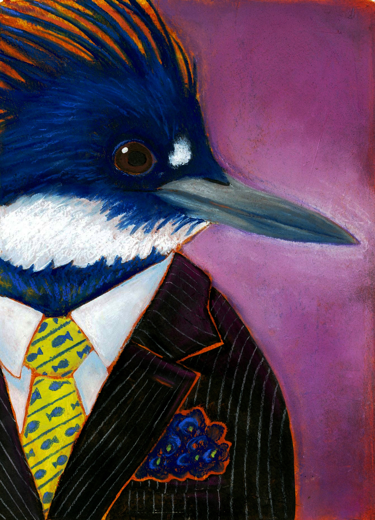 bird portrait paint humor