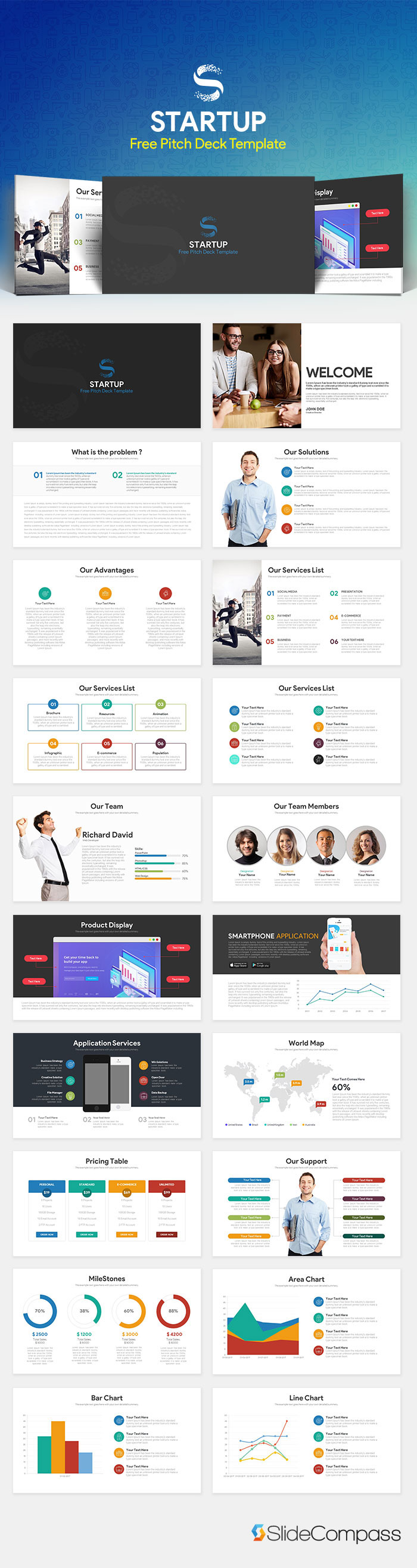 Startup Free Pitch Deck PowerPoint Template free template Powerpoint slidecompass