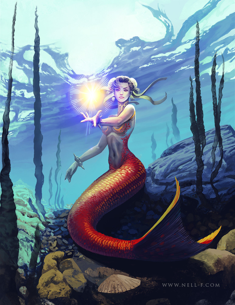 Chun Li STREET FIGHTER Fan Art character design challenge mermaid undewater Digital Art  digital painting riot screen animation 