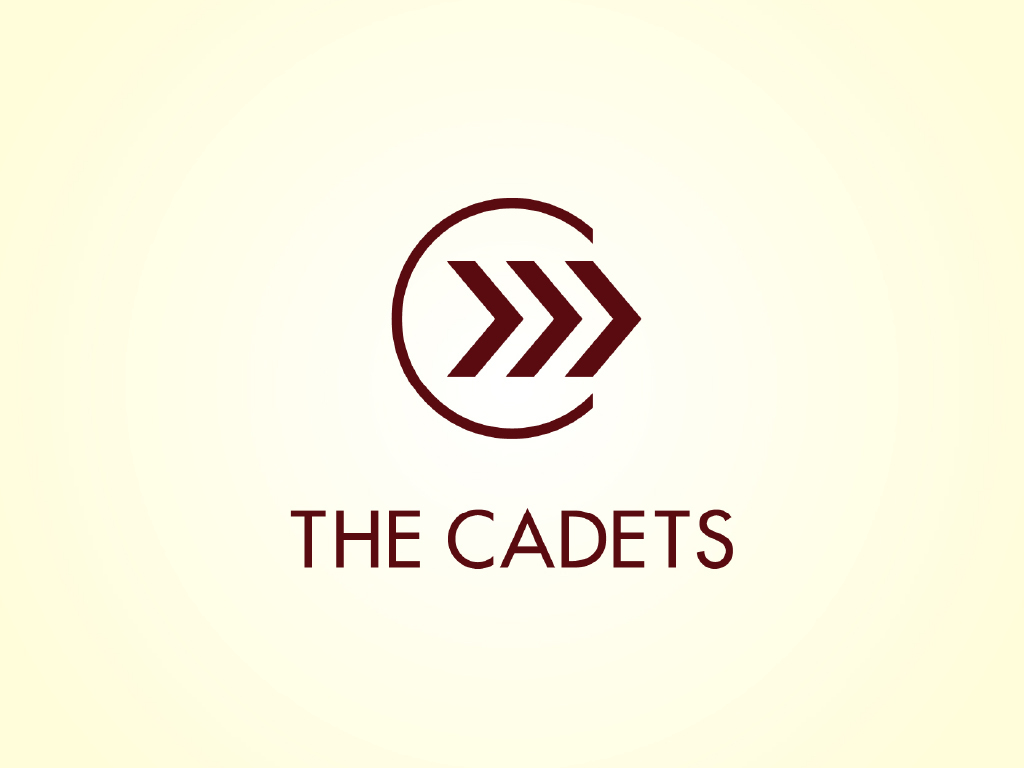 Adobe Portfolio the cadets logo identity  symbol  chevron  c Maroon gold stripes honor innovation