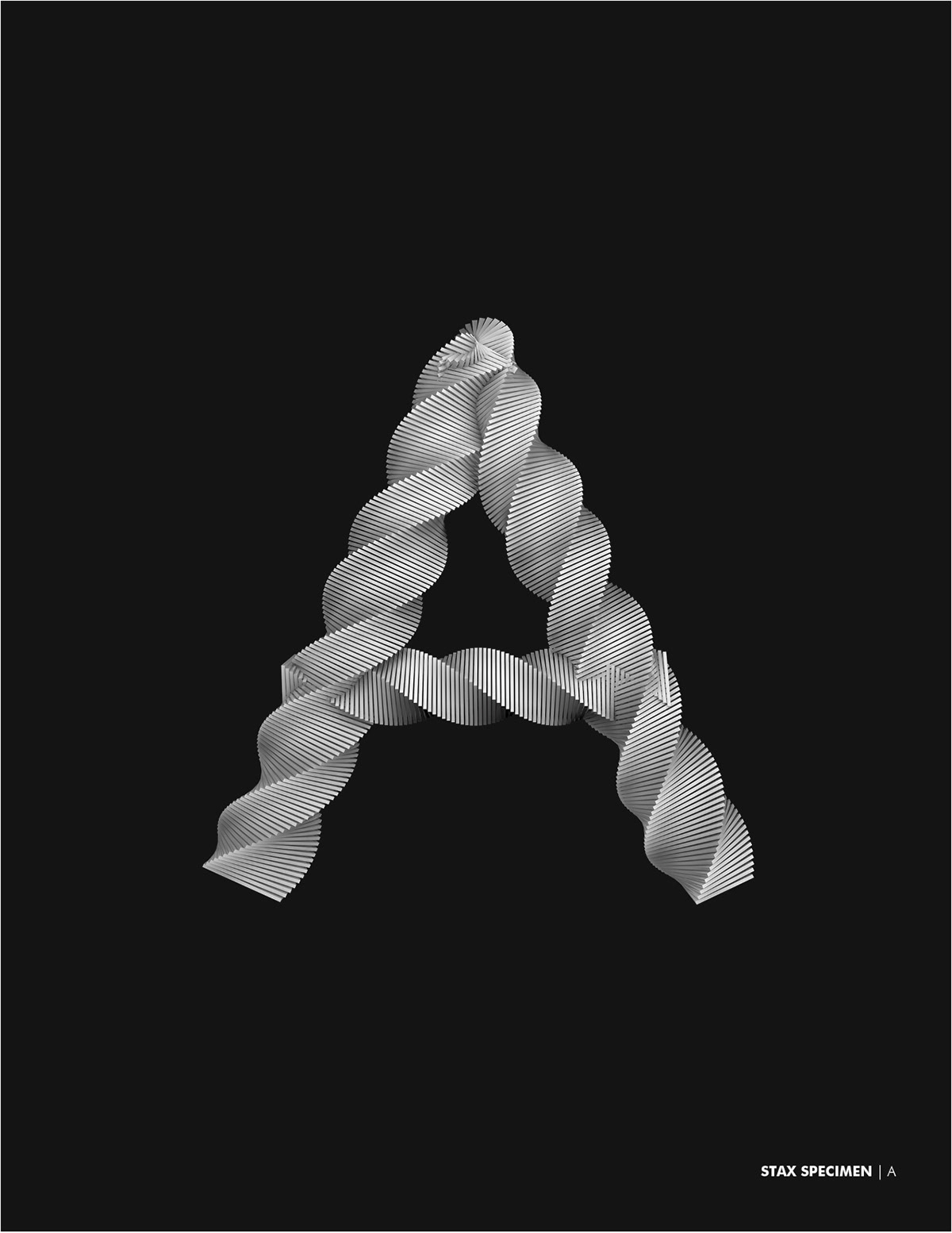 3D Typeface expressive Spiral helix