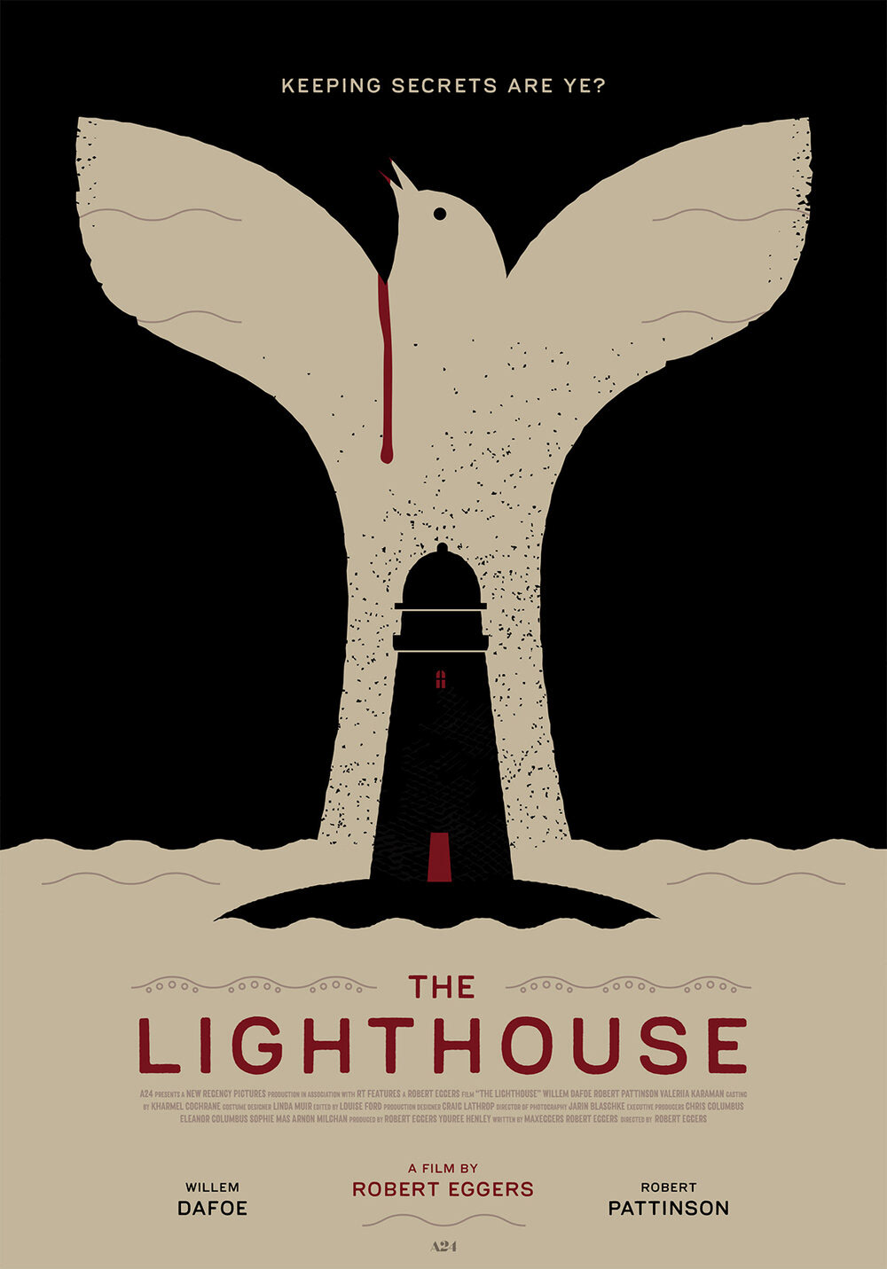 alternative bird lighthouse movie poster robert eggers robert pattinson sea Willem Dafoe