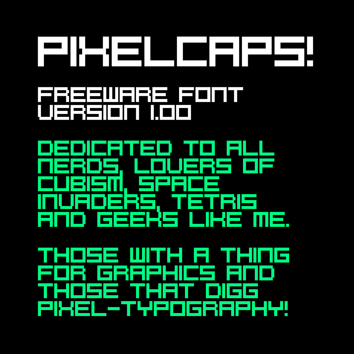 caps digital download font Free font pixel techno