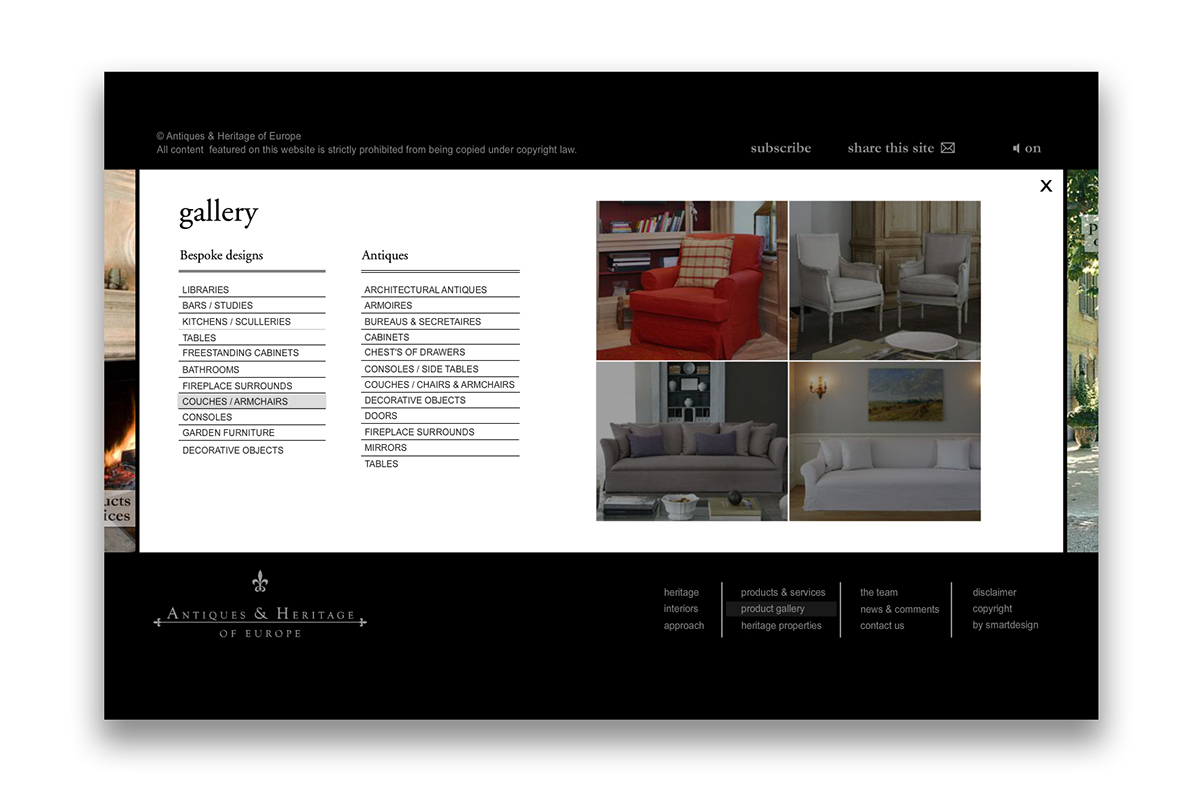 Graphic Desig interactive media Furniture Website interior design web
