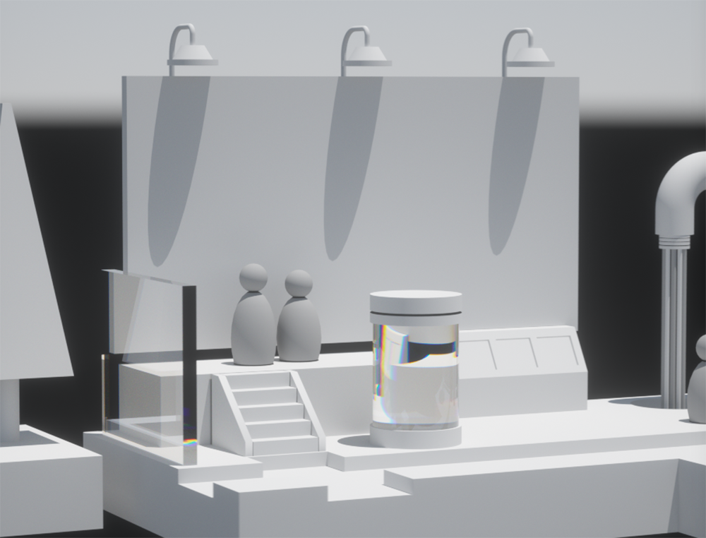 3D illustration art meter Office Startup tech company warehouse wifi