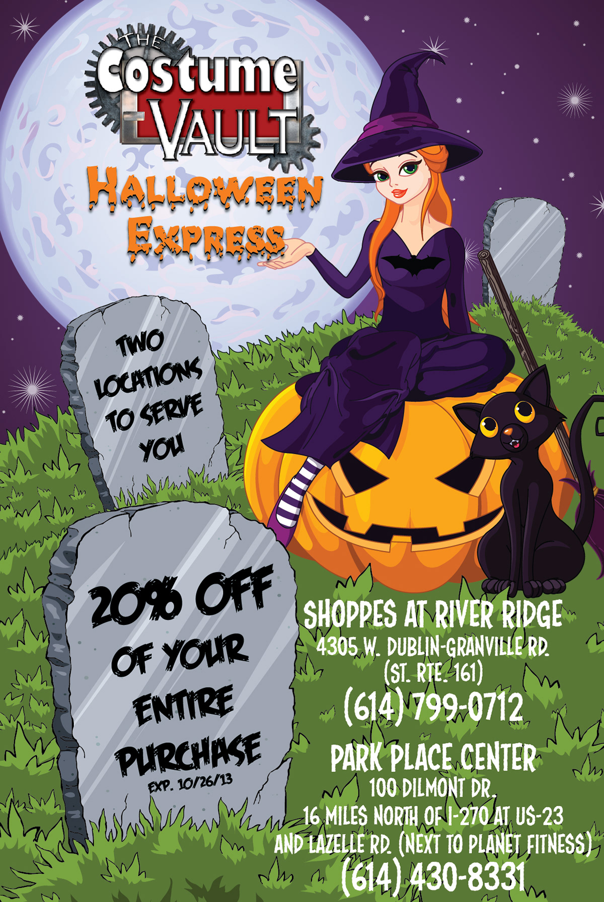 Halloween halloween express Costume Vault print witch Black Cat cartoon